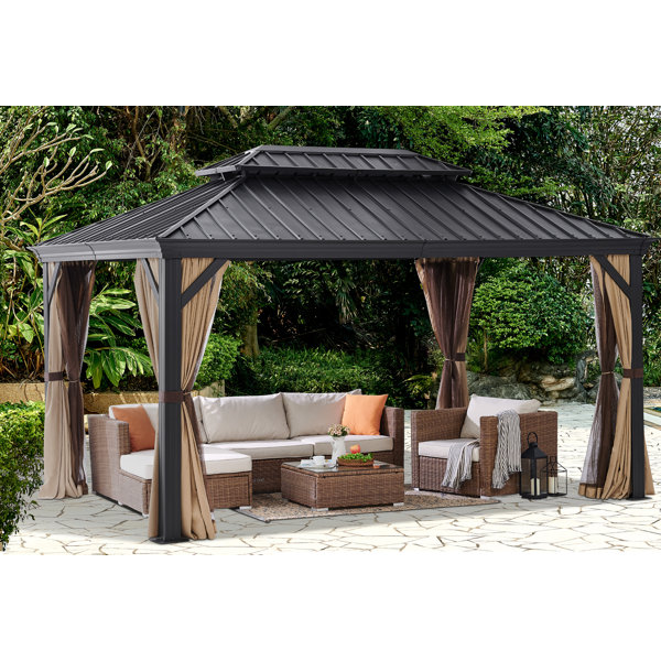 Barton 14 Ft. W x 10 Ft. D Metal Patio Gazebo | Wayfair